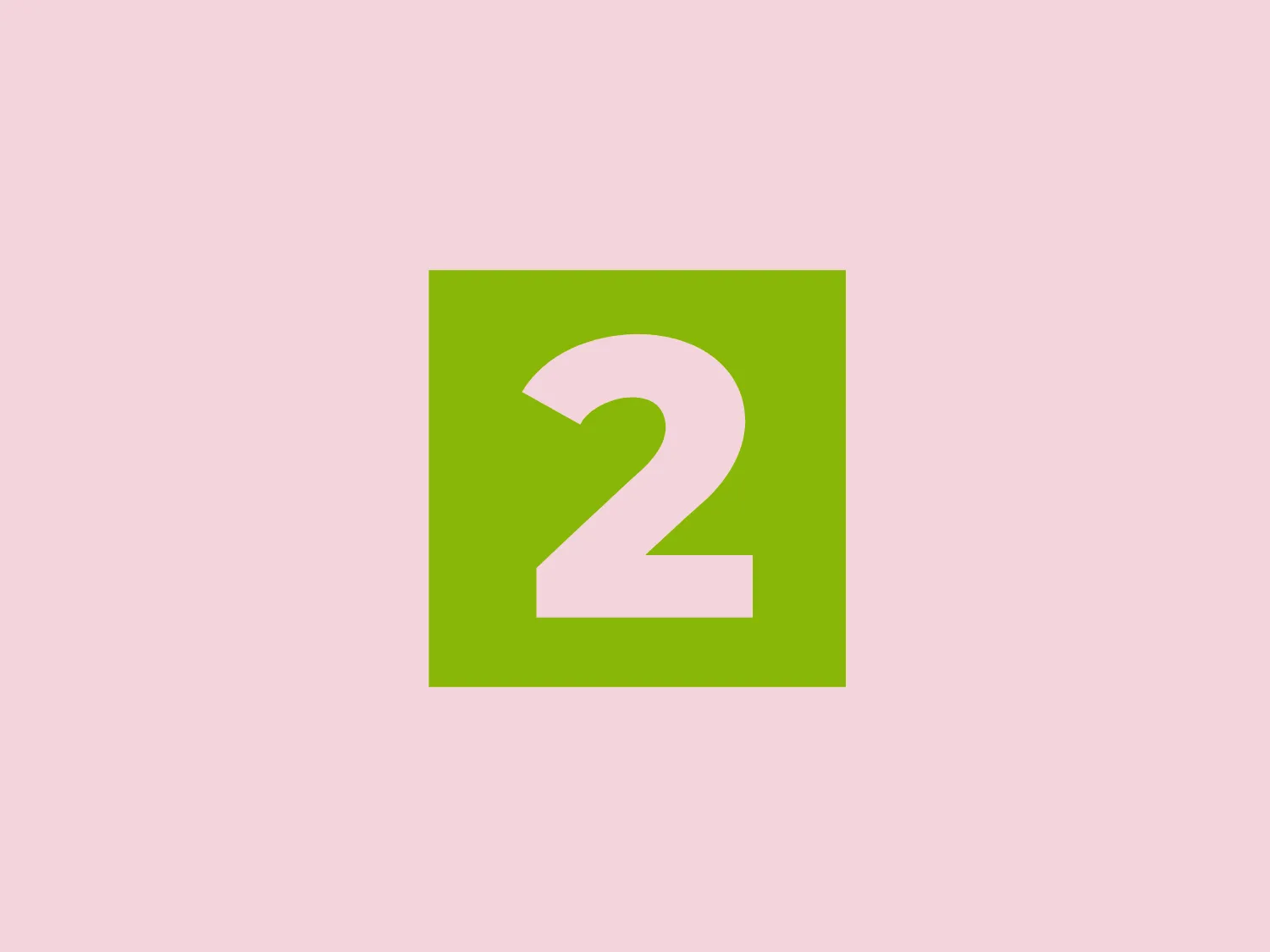The BNT 2 logo showcases a bold, white number "2" in the center, set against a vibrant lime green square background. The sleek, modern sans-serif font of the numeral is instantly readable, with a playful touch from the slightly curved cut on the top left. The flat green background provides a striking contrast to the white figure, enhancing visibility and making the design pop. This minimalistic yet striking logo exudes a youthful and contemporary feel.