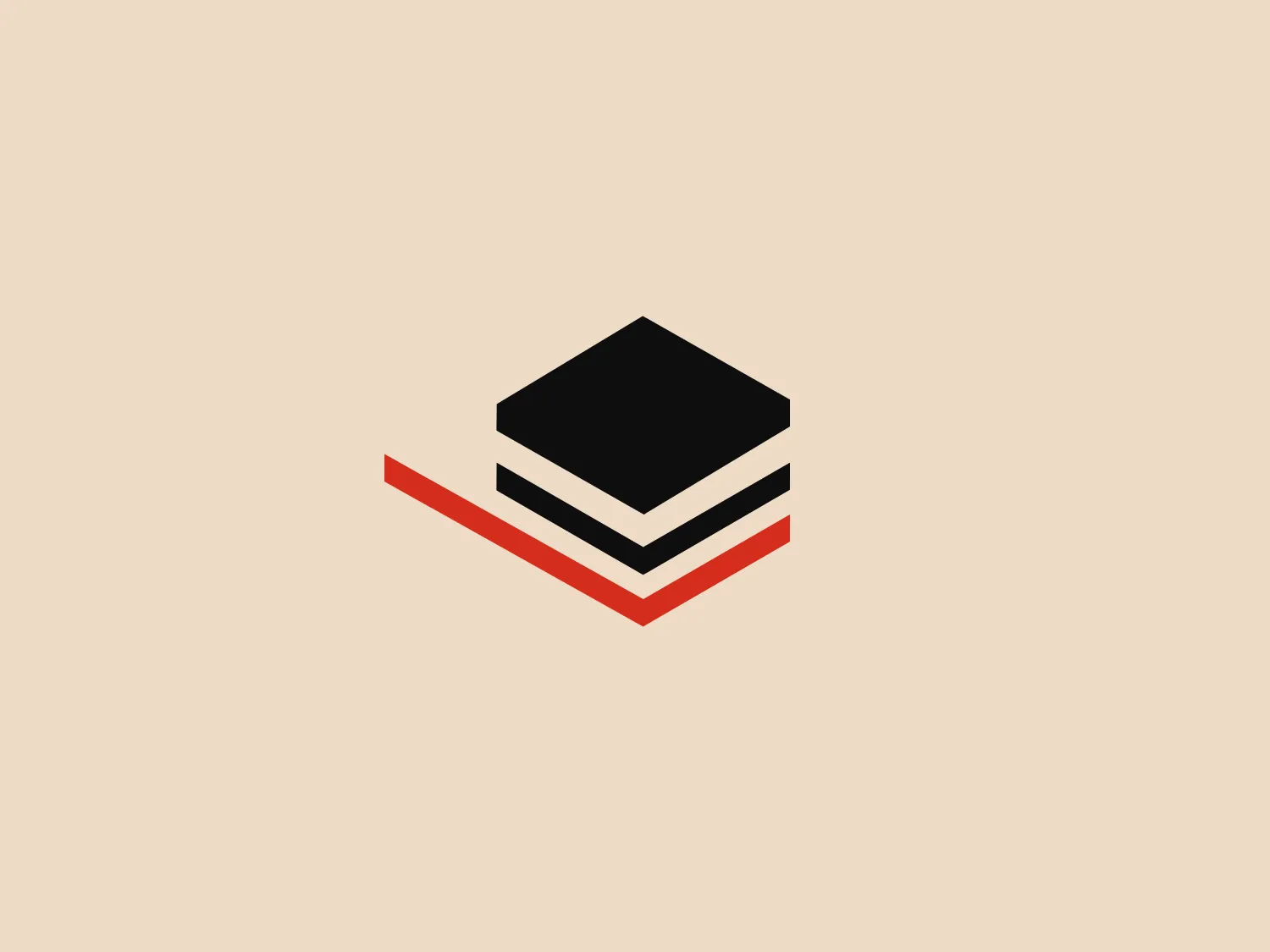 The Baseline Protocol logo features a stylized, geometric design consisting of three hexagons stacked vertically with a slight rightward offset, creating a sense of depth. The topmost hexagon is filled with a solid black, while the two beneath it have a thick black outline and are filled with white, enhancing the contrast. A diagonal slash in a bright coral color intersects the bottom two hexagons, adding a dynamic element to the composition. The overall design is modern and minimalistic, evoking a sense of precision and innovation.