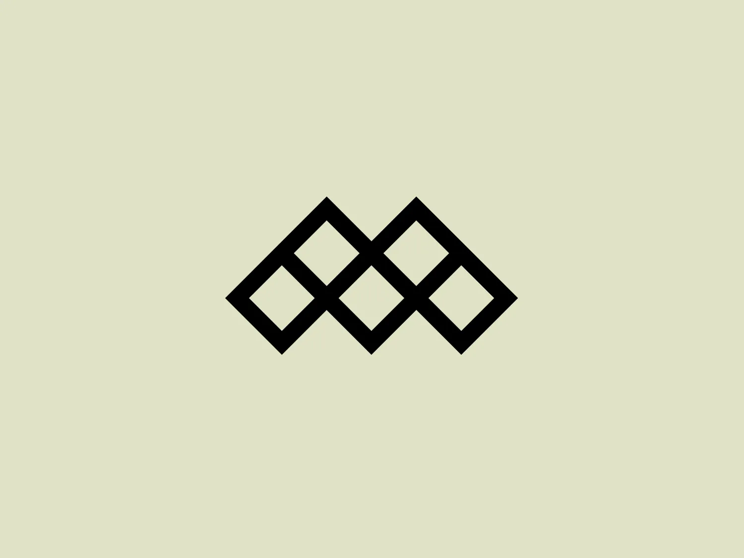 The Metadium logo features three interconnected diamond shapes with a bold black outline and white space inside, creating sharp contrast and simplicity. The diamonds are arranged in a staggered pattern, suggesting movement or progression, and conveying modern and minimalist design aesthetic with an emphasis on clean lines and symmetry. The logo implies connectivity, structure, and a forward direction.