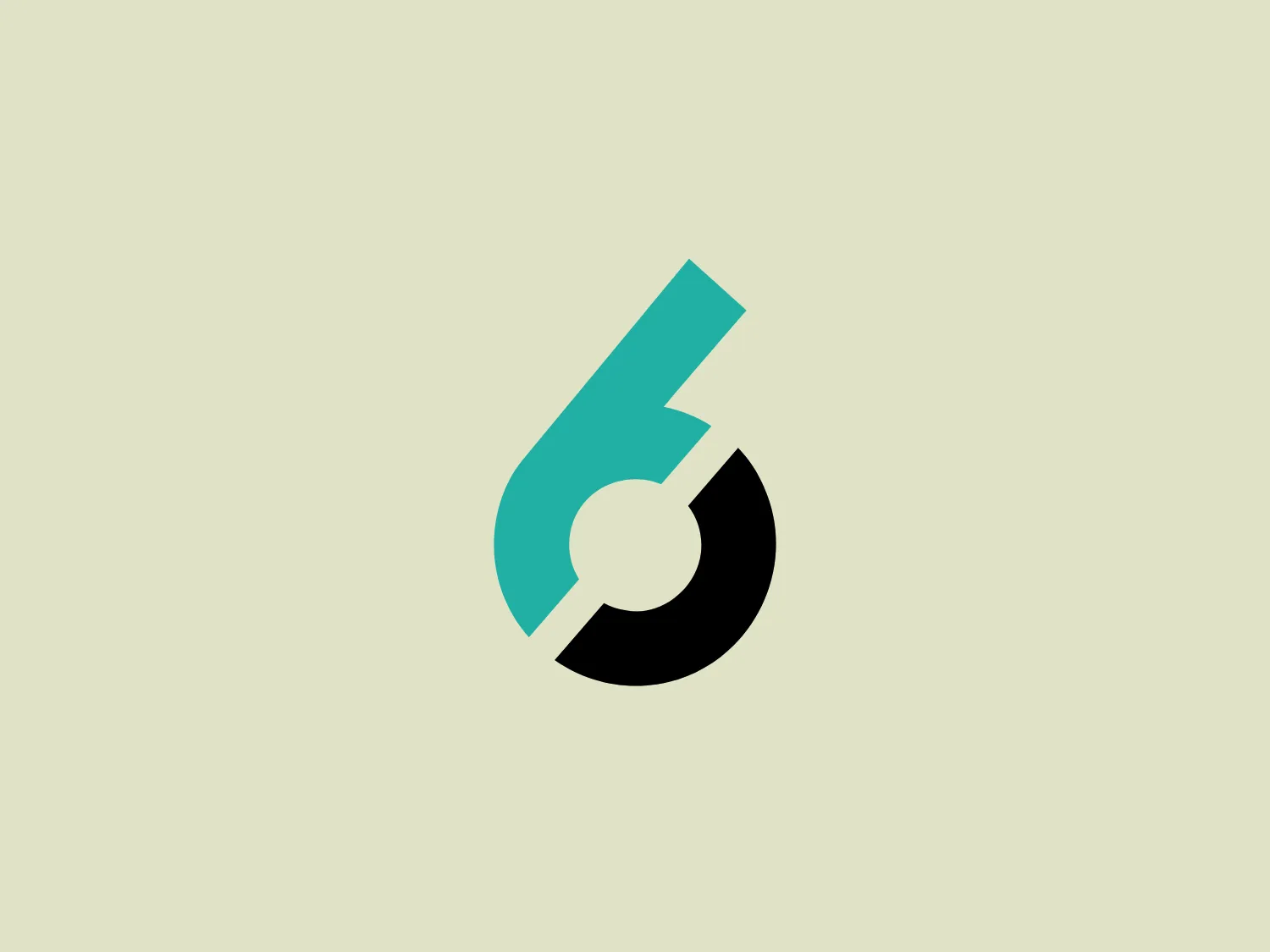 The 6sense logo is a stylized, modern graphic with vibrant aqua or teal and classic black colors. The design features a bold, geometric look with a shape that combines a diagonal slice across a circle, giving an impression of a lowercase 'b' or a '6' depending on orientation. The straight sharp line contrasts with the curved forms, creating a dynamic and intriguing visual. The black part with the circular cut-out complements the aqua shape, signifying balance or duality within the logo. The simplicity of the design grants it versatility and ease of recognition.