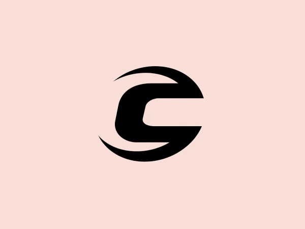 The image depicts a highly stylized letter 'G' as a logo, composed of bold, black, curvilinear shapes that interlock in a circular motion, giving it a dynamic and modern appearance. The predominant use of sharp edges and curves provides a sense of movement and fluidity, while the monochromatic color scheme lends the design a classic and versatile quality. The interplay between the shapes creates an illusion of depth and dimension despite the flatness of the design.