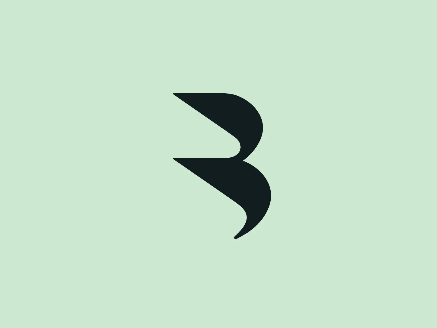 The logo for Board of Innovation is a stylized, abstract mark featuring a single, flowing shape suggesting movement or a natural element. Its modern and minimalistic design includes a smooth curvature tapering to points on either end. The logo is a flat, dark tone against a plain, light background, providing stark contrast and enhancing visibility. Its simplicity ensures versatility and scalability for various applications.