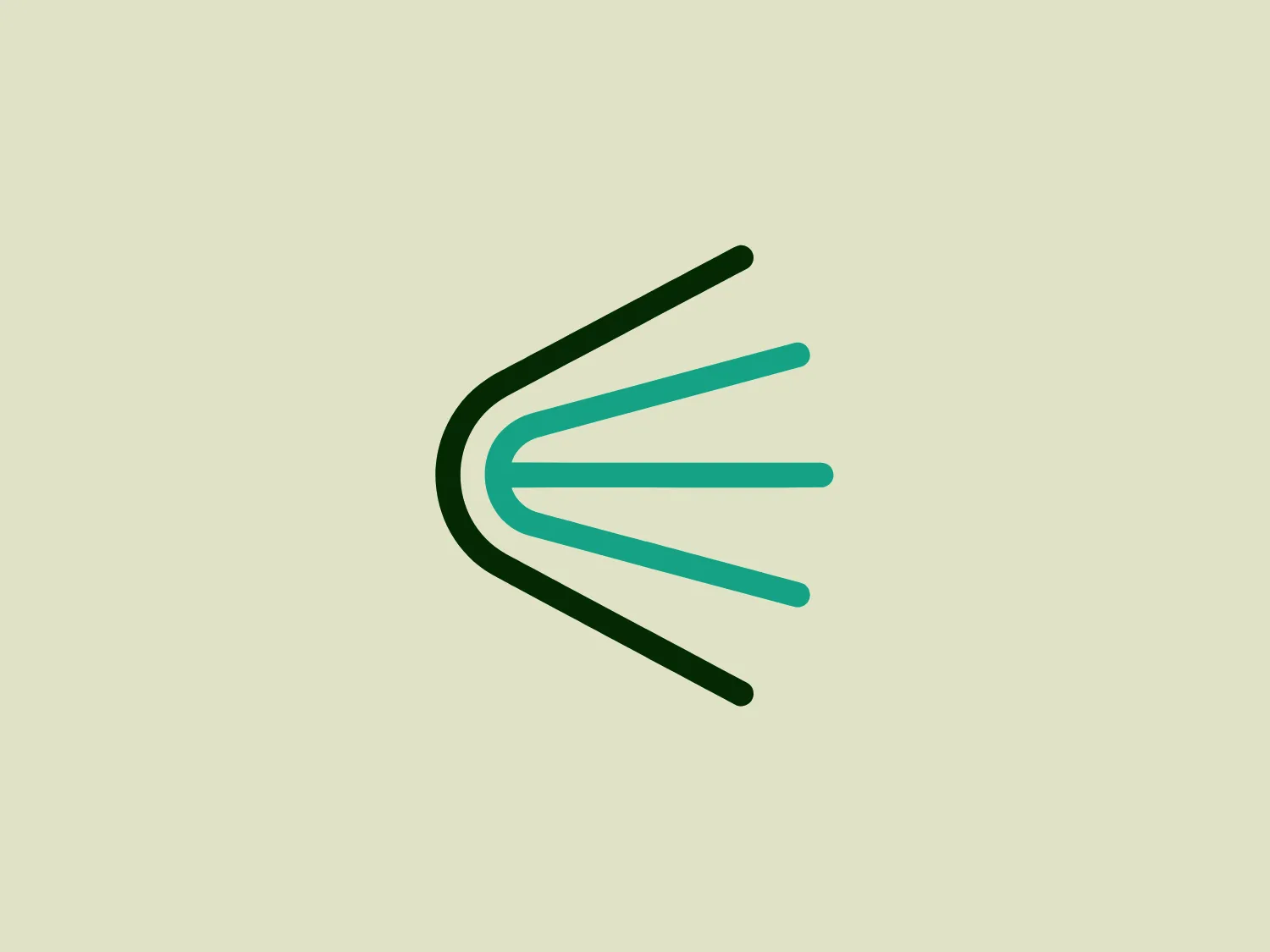 The Epilogg logo is a modern and dynamic design featuring four curving lines that taper as they extend outward, suggesting motion and progress. The gradient color scheme starts from a darker teal (#006D6F) at the base, transitioning to a bright aqua (#53B8BB) at the ends. The overall aesthetic conveys energy and forward-thinking, grabbing attention with its clean lines and pleasing color transition. Hexcode: #EFE3CF