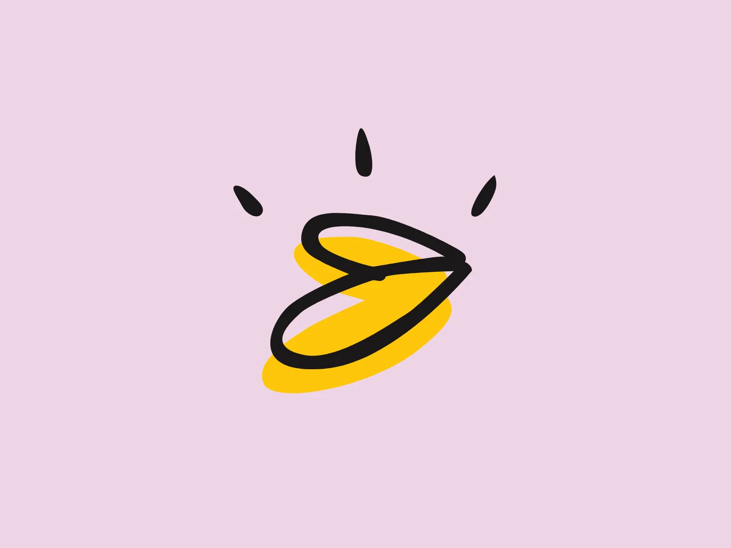 The Goldbug logo showcases a stylized spinning object that indicates motion and activity. The fluid, looped form resembles a dynamic orbit or a propeller in motion, with a tapered end for speed and direction. It features a bright, sunshine yellow interior and a bold black outline for contrast and visibility. The addition of small black droplets radiating outwards from the center adds to the sense of energy and movement. This modern and lively design conveys a sense of energy, innovation, or efficiency.