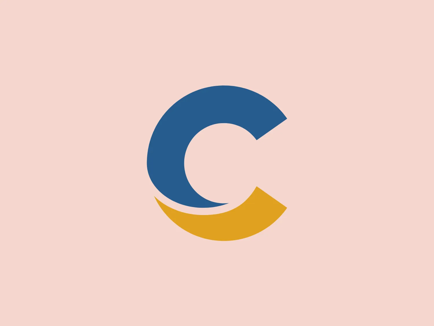 The logo presented is a stylized letter 'C' comprised of two distinct shapes. The larger shape forming the bulk of the 'C' is rendered in a bold, dark blue, while a smaller, crescent-like shape in a golden yellow tucks into the opening at the bottom of the 'C', suggesting movement or an embracing gesture. The overall design aesthetic is modern and minimalistic, with a clean and clear use of color and form. The Costa Cruises logo has a dynamic yet simple appearance, conveying sophistication and approachability.