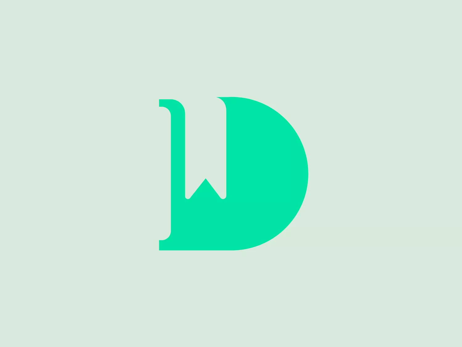 The logo presented is a stylized letter "D" that features a modern, minimalist design. The curvature of the "D" is smooth and continuous, with a clean and sharp inward cut on the upper left corner that gives it a distinctive look. The color of the logo is a bright, bold shade of green, which exudes freshness and vibrancy. The design aesthetic is contemporary and would likely appeal to a brand looking to convey innovation or forward-thinking. The simplicity of the design allows for versatile usage across various media.