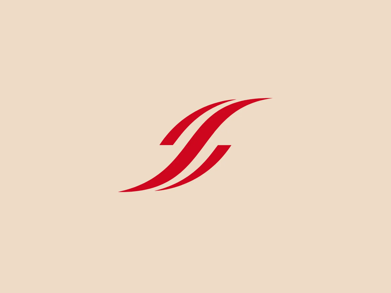 The Salmson logo features a stylized lowercase letter 'f' with dynamic curvature and sharp edges that suggest movement and modernity. It uses a bold, saturated red, which stands out against the plain white background. The design is minimalistic and sleek, with two red stripes forming the 'f' to convey a sense of speed or progress. The separation between the two strokes adds depth to the otherwise flat design, making it visually engaging. Considering its clean lines and vibrant color, this logo would benefit from a neutral and subtle background to maintain focus on its shape.