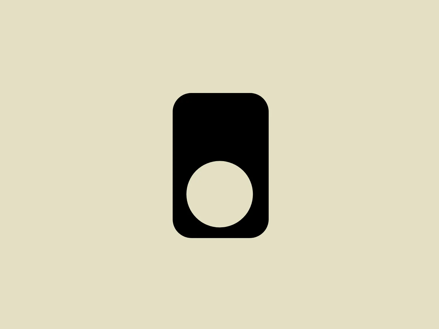The logo presented is a simplistic and modern design consisting of a solid black rectangle that stands vertically. Centered within the rectangle is a white circle, creating a stark contrast and a focal point within the design. The clean lines and lack of additional embellishments give this logo a minimalistic feel, suggesting a brand identity that values clarity and directness. The solid shapes and restrained use of color imply a sense of sophistication and contemporary style.