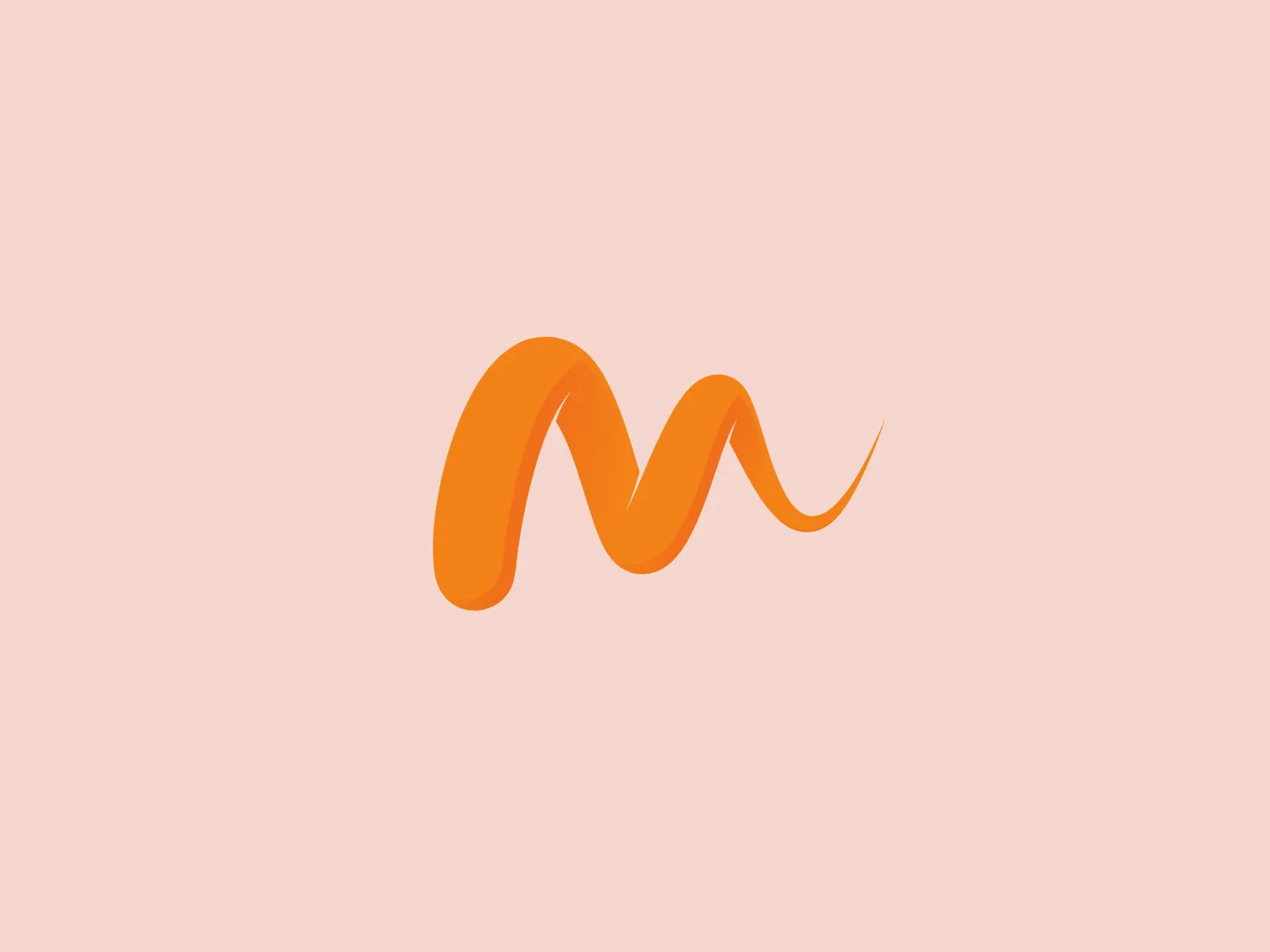 The Manu Ninja logo showcases an abstract, wavy form with an intertwined, ribbon-like design. It features a vibrant, orange hue transitioning from a dark shade to a lighter, almost golden shade, symbolizing energy, creativity, and dynamism. The smooth, flowing lines suggest movement and fluidity, while exuding modern elegance and simplicity. There are no sharp edges or corners, contributing to the design's approachability and friendliness.