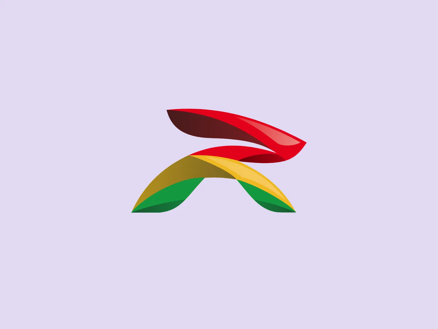 The Roshfrans logo features an abstract, dynamic design composed of three overlapping elements that give the impression of motion and fluidity. The shape resembles a stylized propeller or a set of leaves, with each segment smoothly transitioning in color and form. Starting from the top, the first element is a deep red (#E63946), transitioning into a vibrant green (#2A9D8F) at the lowest segment. Between them, a warm yellow (#F4A261) segment acts as a bridge, creating a harmonious gradient. The design's fluid lines and gradient effect convey a sense of energy and natural flow. The overall aesthetic is modern, organic, and energetic, suggesting innovation and growth.