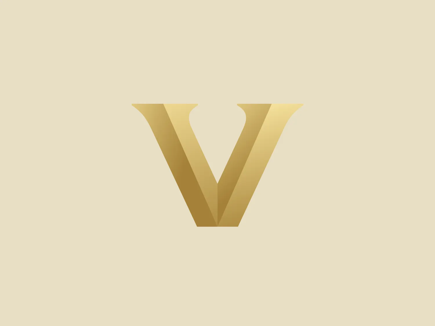 The Vanderbilt University logo is a stylized letter "V" with a modern and sleek design. It features sharp angles converging towards the bottom to form a precise and cutting-edge base. The logo is gold-toned, with a gradient transitioning from lighter to darker, giving it a luxurious and refined appearance.