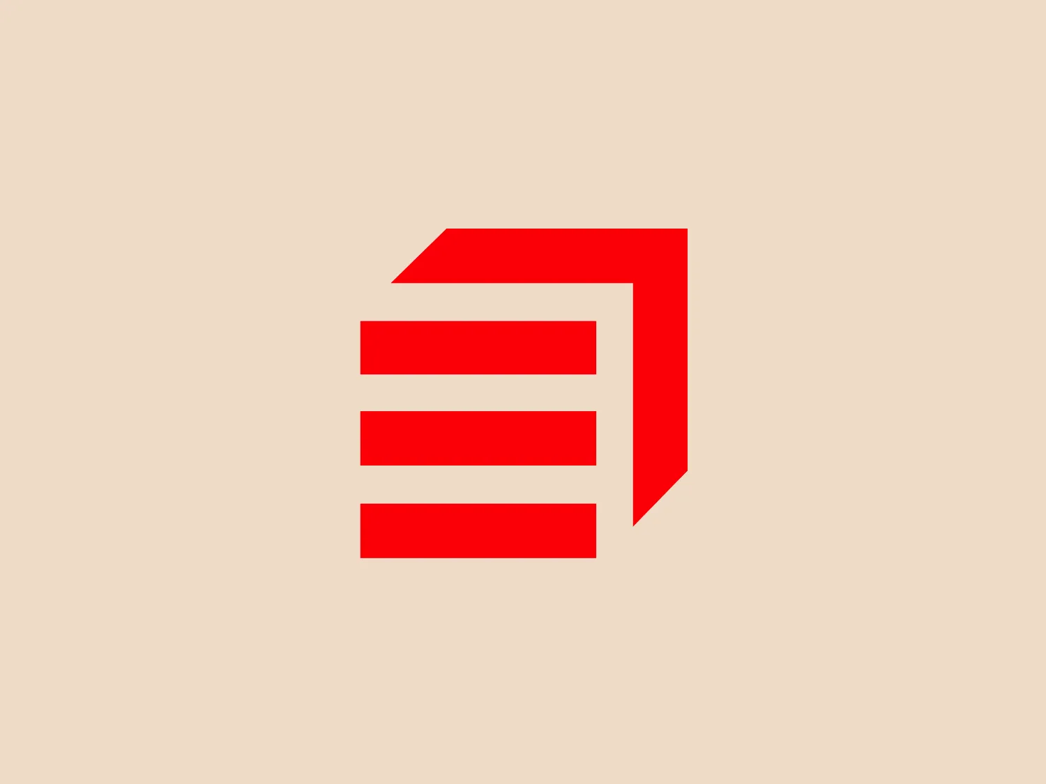 The Eiffage logo features stylized, bold geometric shapes forming a three-dimensional letter 'E'. It is comprised of five horizontal red bars that progressively decrease in length from top to bottom, connected on the right by a vertical red bar at a perpendicular angle to create depth. The design has a modern and dynamic feel, with the vibrant red color suggesting energy and strength. The simplicity and boldness of the logo make it easily recognizable and adaptable to various branding scenarios.
