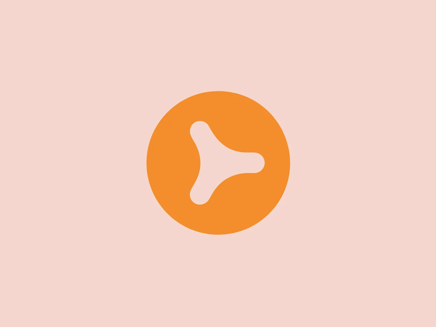 The OFX logo features a bold, abstract shape resembling a boomerang or a dynamic swoosh, centered inside a solid circular background. The design exudes energy and motion and uses a smooth, flowing contour that creates a sense of swift movement, suggestive of progress or speed. The color of the shape is a vibrant shade of white with a slight drop shadow, providing depth, while the backdrop is a bright, warm orange that conveys enthusiasm and vibrancy. The overall aesthetic is modern, minimalist, and clean, with a color combination that pops and draws attention.