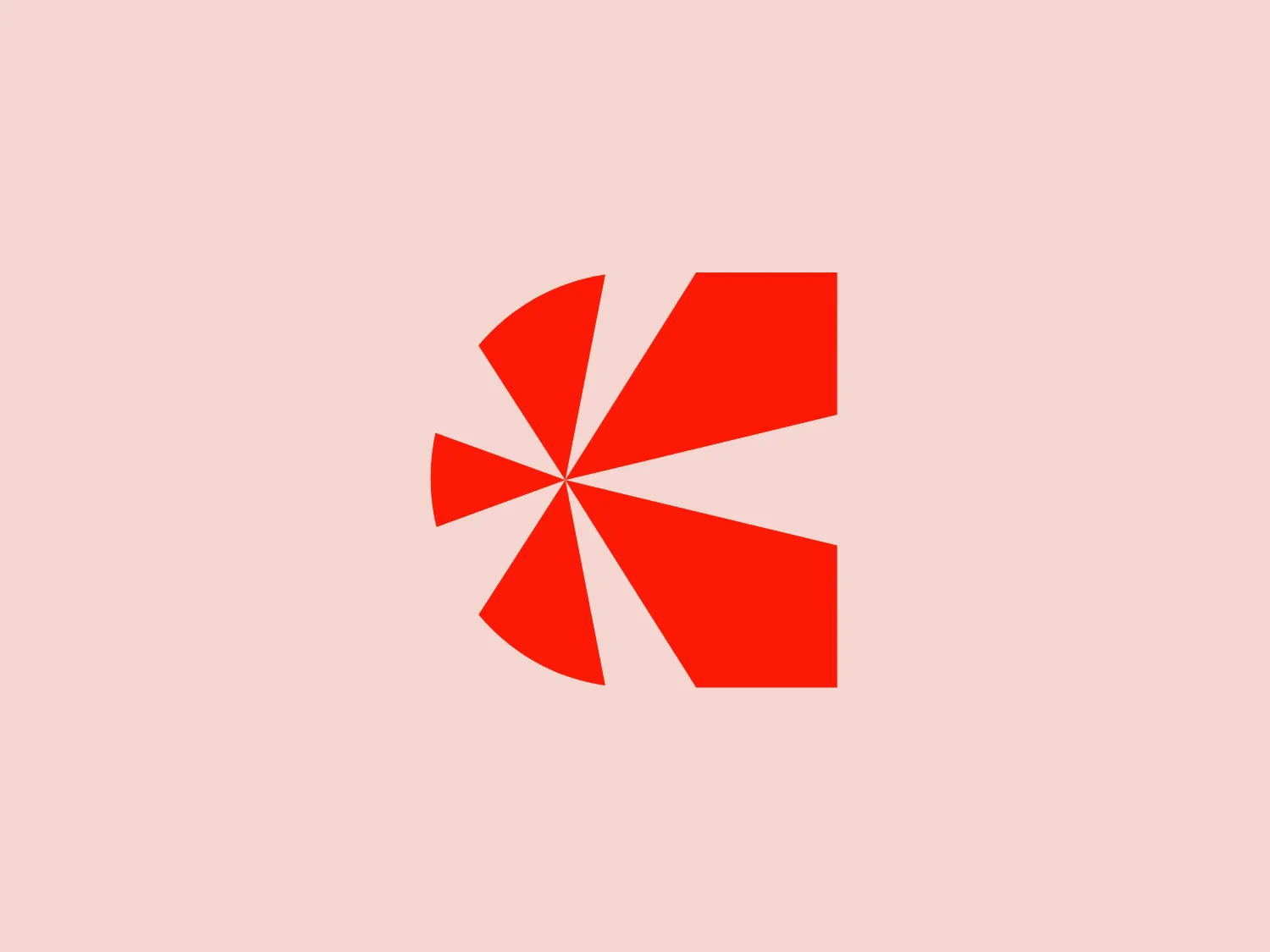 The Chargebee logo features an abstract, geometric design consisting of eight triangles arranged around a central point to form a stylized flower or pinwheel. The triangles are identical in shape and size, radiating outwards to create a dynamic and symmetrical appearance. The logo uses a bold and vibrant shade of red to suggest energy and passion. The sharp angles and precise arrangement convey a sense of modernity and professionalism. Given the intense hue of the Chargebee logo, a neutral and soft background would complement it well.