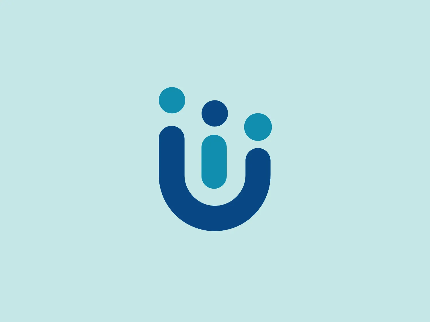 The Usana Foundation logo features a stylized letter "U," with gradient shades of deep blue transitioning to a lighter teal. Within the negative space of the "U," there are three circles in a triangular pattern, following the same color gradient as the "U," suggesting motion or activity. The design is modern, minimalistic, with a scientific or technological feel, and smooth curves suggesting friendliness and openness.