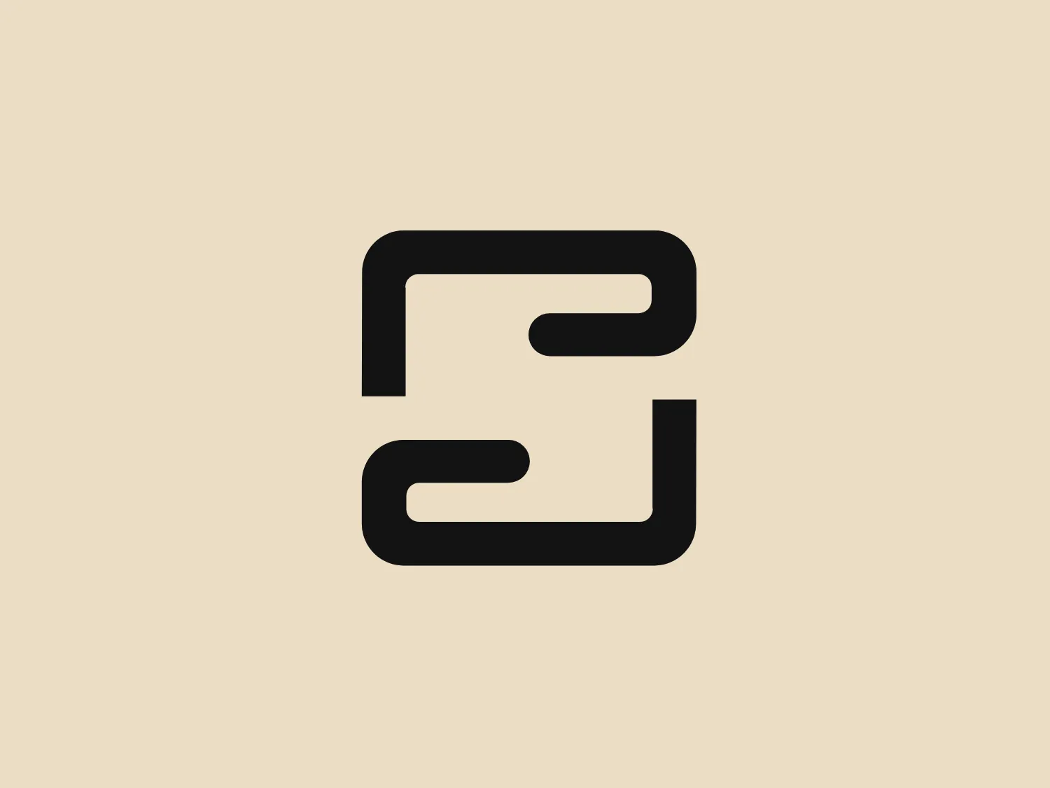 The SLIM logo is a modern and minimalistic monogram featuring bold lines with rounded corners, creating a continuous circuit-like form. The interconnected elements could be perceived as letters or numbers, and the dark navy blue color gives it a professional and strong appearance. The symmetry and loop of the design suggest a sense of flow and unity.