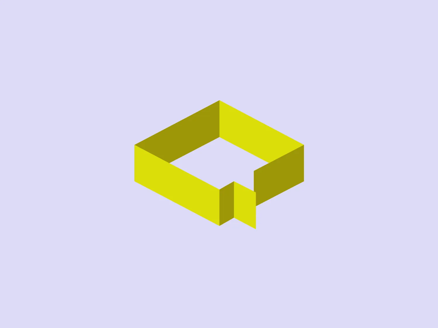 The image represents a modern 3D logo for Quest Windows, resembling an impossible geometric figure, known as an "impossible object". It features a striking lime green color, providing vibrant and youthful energy. The design is clean and minimalistic, making it versatile for various branding applications. The use of negative space and intertwining angles creates an optical illusion that draws the eye and encourages closer examination.