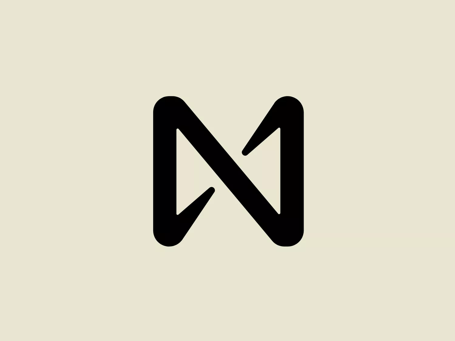 The logo for Near is a stylized letter with bold black lines and a monochromatic color scheme. It consists of geometric shapes forming a continuous loop, suggesting infinity or a dynamic process. The thick lines create modern and minimalistic symmetry, conveying a sense of innovation, connectivity, or technology due to its sharp angles and connected forms.