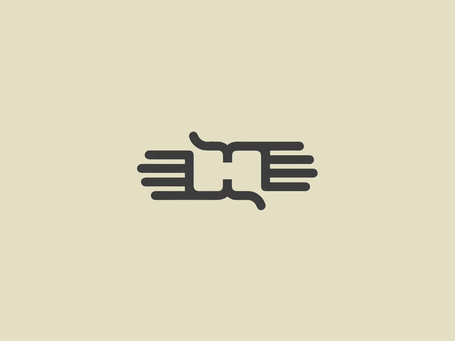 The Handi Medical Supply logo features a stylized, modern design consisting of abstract shapes forming a motif that may suggest connectivity or linkage. It has a symmetrical layout with two sets of parallel, horizontal lines on each side. These lines are connected by two central, interlocking parts resembling a puzzle piece or a chain link, creating a sense of cohesion and unity. The color of the logo is a soft, muted teal, giving it a professional and sleek appearance. The smooth curves and clean lines convey a contemporary feel.