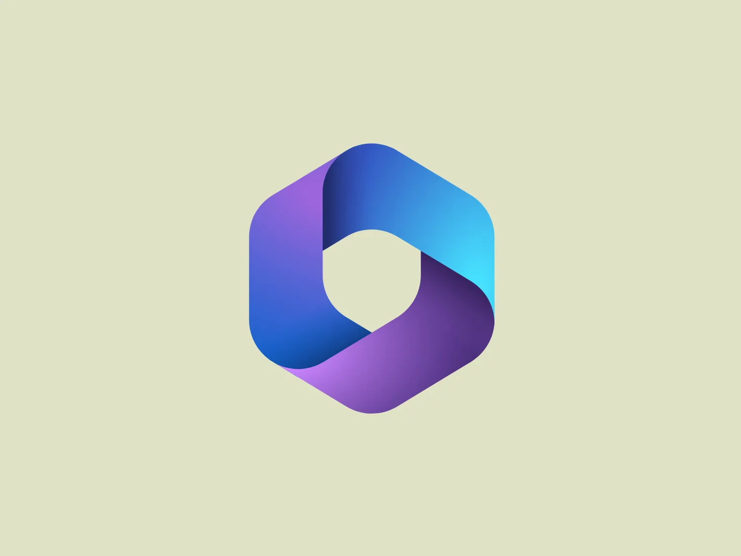 The logo in the image for Microsoft 365 is a sleek, modern design composed of a twisted ribbon-like shape that forms a continuous loop, resembling a Möbius strip. The design is geometric and features a gradient that seamlessly transitions from a deep blue at the top-left corner to a vivid purple at the bottom-right. Its color palette gives a digital and futuristic feel, with the gradients creating a sense of depth and movement. This minimalistic yet sophisticated logo conveys innovation and fluidity.