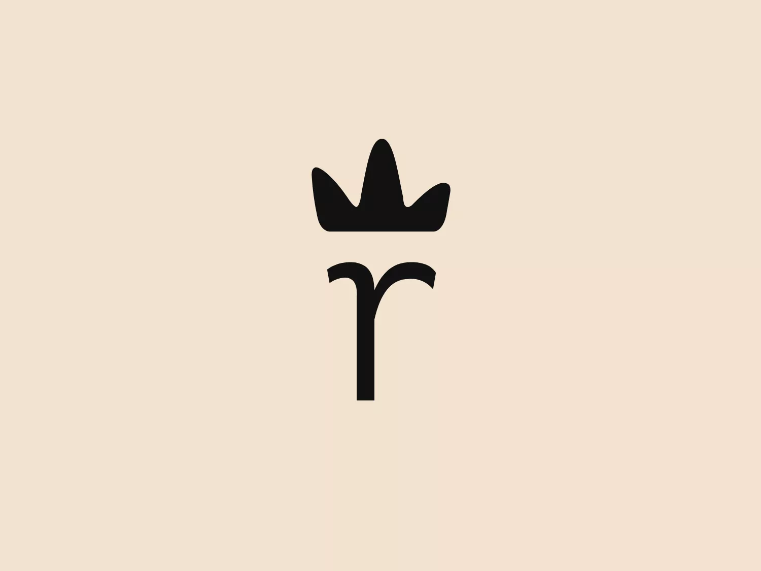 The Roostery logo features a simplistic and modern design of a stylized black flower or plant. The symmetrical logo includes a central stalk with a bold vertical line that divides into two curved lines, resembling leaves or petals. Atop the stalk, there is a crown-like shape with three points, adding a regal touch to the icon. The logo utilizes solid black shapes without gradients, contributing to its clean and contemporary appearance.