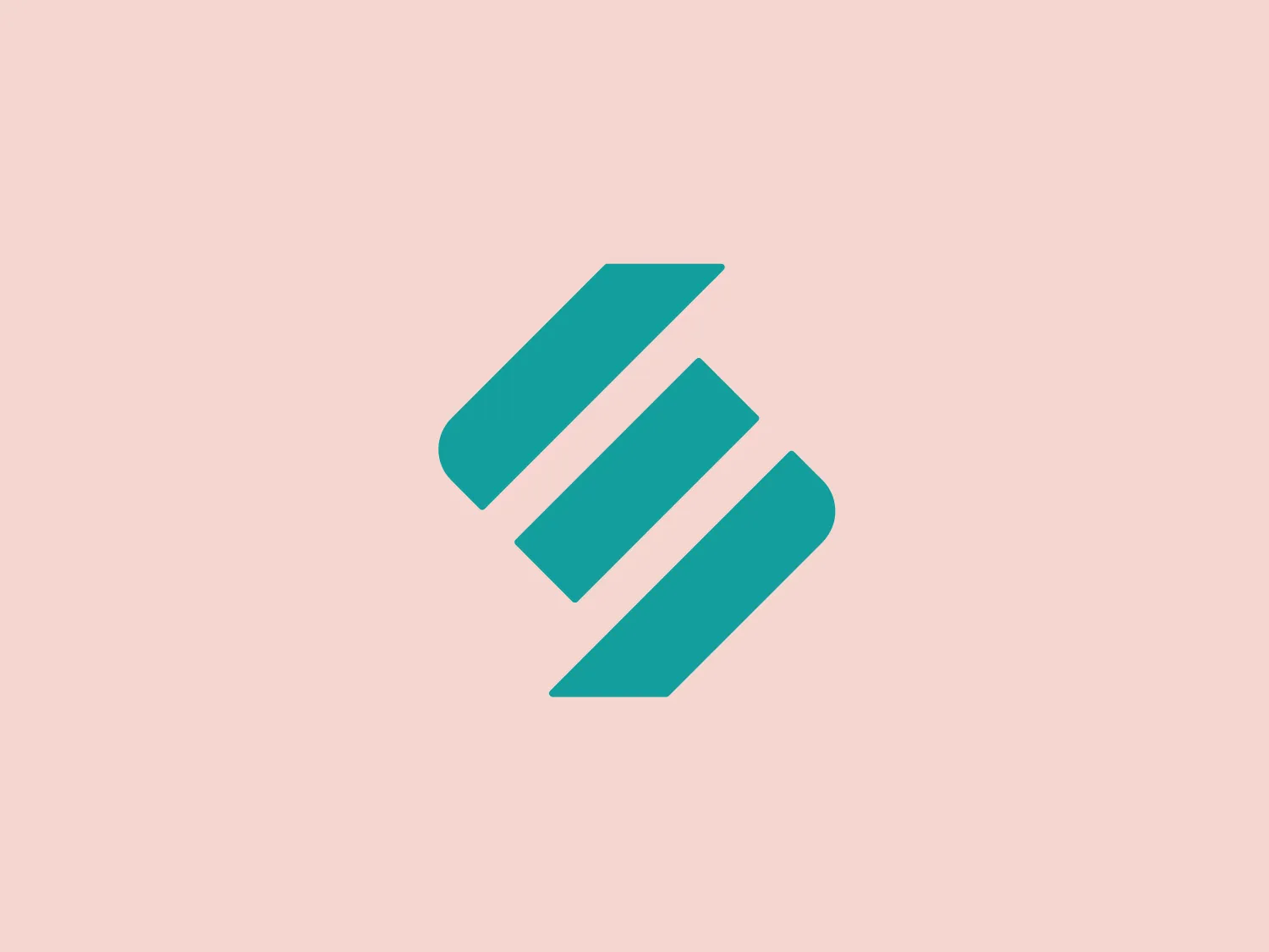The Sults logo features three bold teal stripes arranged at a slant, creating a dynamic, forward-moving appearance. The stripes are identical in color and width, with subtly curved corners adding a modern and friendly feel. The clean lines and solid color choice impart a sense of simplicity and professionalism. Given the boldness of the teal color, a lighter, subdued background color would complement it well.