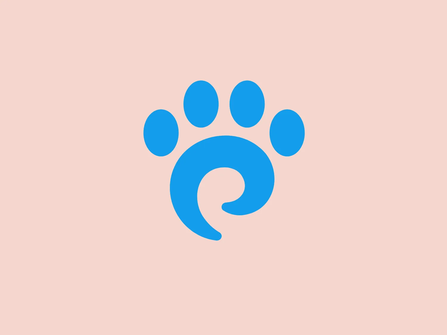 The Puppy Up logo is a stylized paw print with a modern twist. The design consists of five shapes that represent a paw: four circular pads at the top and a larger, swirling shape that suggests movement and doubles as the paw's main pad. The color of the logo is a bright, cheerful shade of blue that evokes feelings of trust, reliability, and friendliness. The overall design aesthetic of this logo is playful and dynamic, with a touch of simplicity that makes it highly memorable and recognizable.