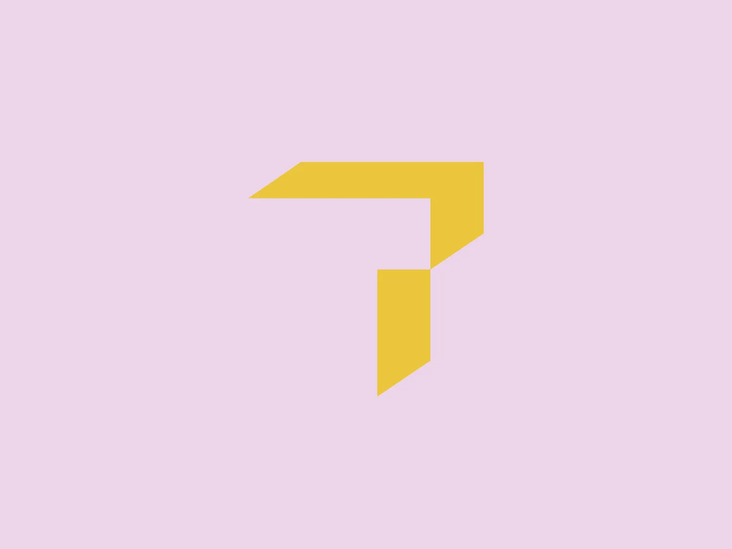 The logo in the image consists of a stylized, geometric shape that resembles an abstract "P" or a dynamic arrow pointing to the upper right. It features two interconnected parts: an upper horizontal bar and a descending vertical bar, creating a sharp, angular look. The design is minimalist, using a flat, vibrant yellow color without any gradients or additional embellishments. The aesthetic is modern and suggests forward motion or progression. Given the simplicity and brightness of the yellow, a subtle but contrasting background color would complement it well.