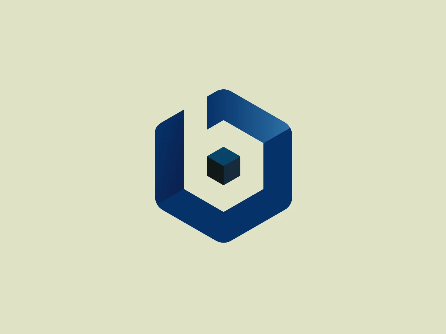 The Bitnami logo is a modern, abstract design featuring a stylized, three-dimensional hexagon composed of various shades of blue. Within the hexagon, lies a white, stylized letter 'b' formed by clever use of negative space and angles. At the center is a small cube in a dark shade, adding a further level of depth to the design. The transition of colors from a dark navy blue to a lighter, more vibrant shade gives the logo a dynamic and layered look, which offers a professional and sleek appearance, highlighting the company's contemporary and technology-focused nature.