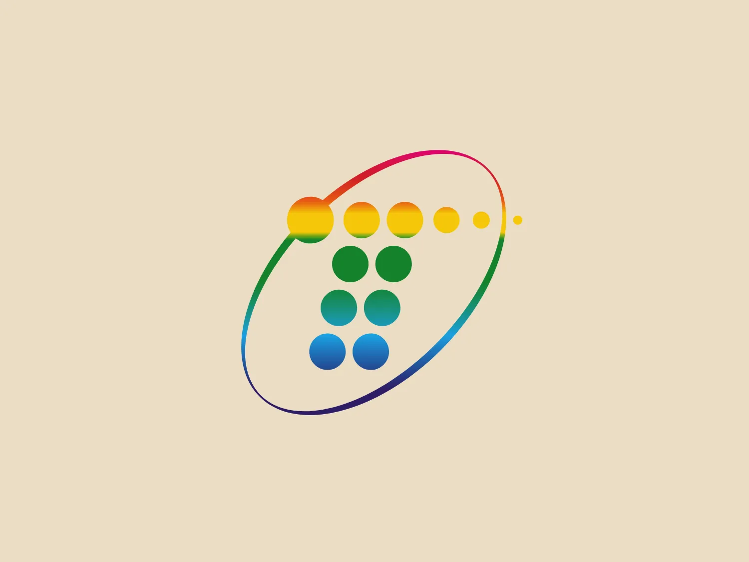 The Telefónica logo features a modern and vibrant design with an abstract and stylized series of dots forming an elliptical path. The dots transition in color from warm yellow to cool blue, encapsulated by a loop displaying a spectrum of colors. This colorful and dynamic aesthetic suggests connectivity, movement, and innovation.