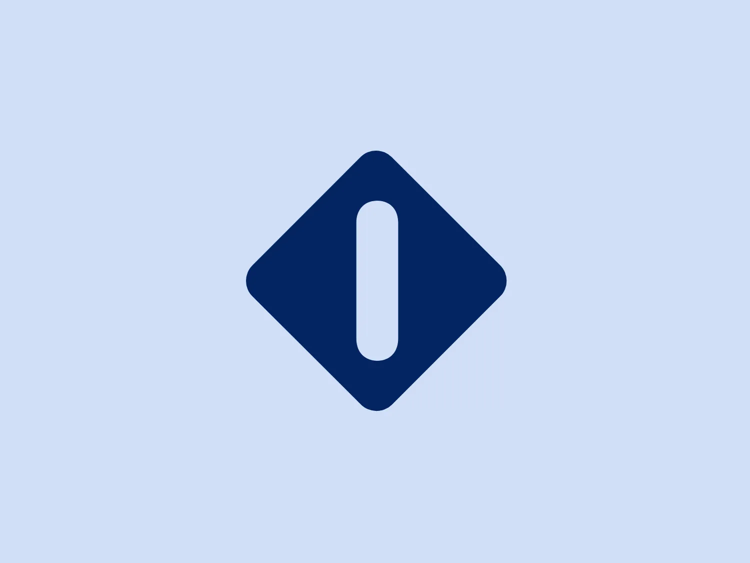 The NPO Radio 1 logo is a simple and modern design featuring a navy blue solid diamond shape with a white vertical elongated oval in the center. The contrast between the dark blue and the white creates a bold and striking visual effect. The logo's clean lines and geometric shapes give it a professional and contemporary feel. The color and design are versatile and could work well across various mediums.