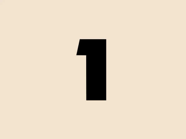The image displays a numeral "1" in a bold, black sans-serif font. Its design is minimalistic and clean, standing out due to its strong lines and simplicity. The numeral is vertically aligned and takes up the majority of the space provided, suggesting a focus on being number one or the best in a certain context. Its strong, assertive shape gives a sense of confidence and leadership. Given the simplicity of the design and its boldness, a lighter and subtle background would complement it well without competing for attention.