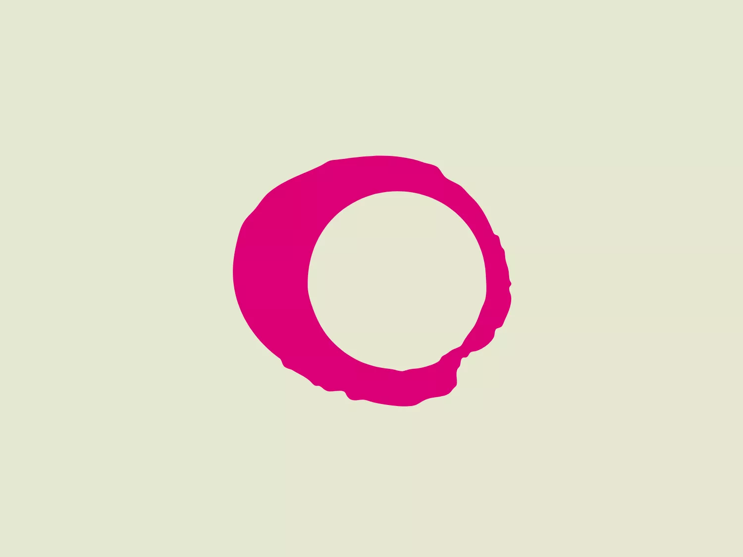The Círculo logo showcases a bold, magenta-colored abstract shape resembling a circular ring with an incomplete silhouette. The right side of the ring is smooth and complete, while the left side shows a staggered, almost gear-like edging, suggesting innovation or mechanics. The vibrant magenta stands out with a modern and energetic feel, giving it a youthful and dynamic aesthetic.