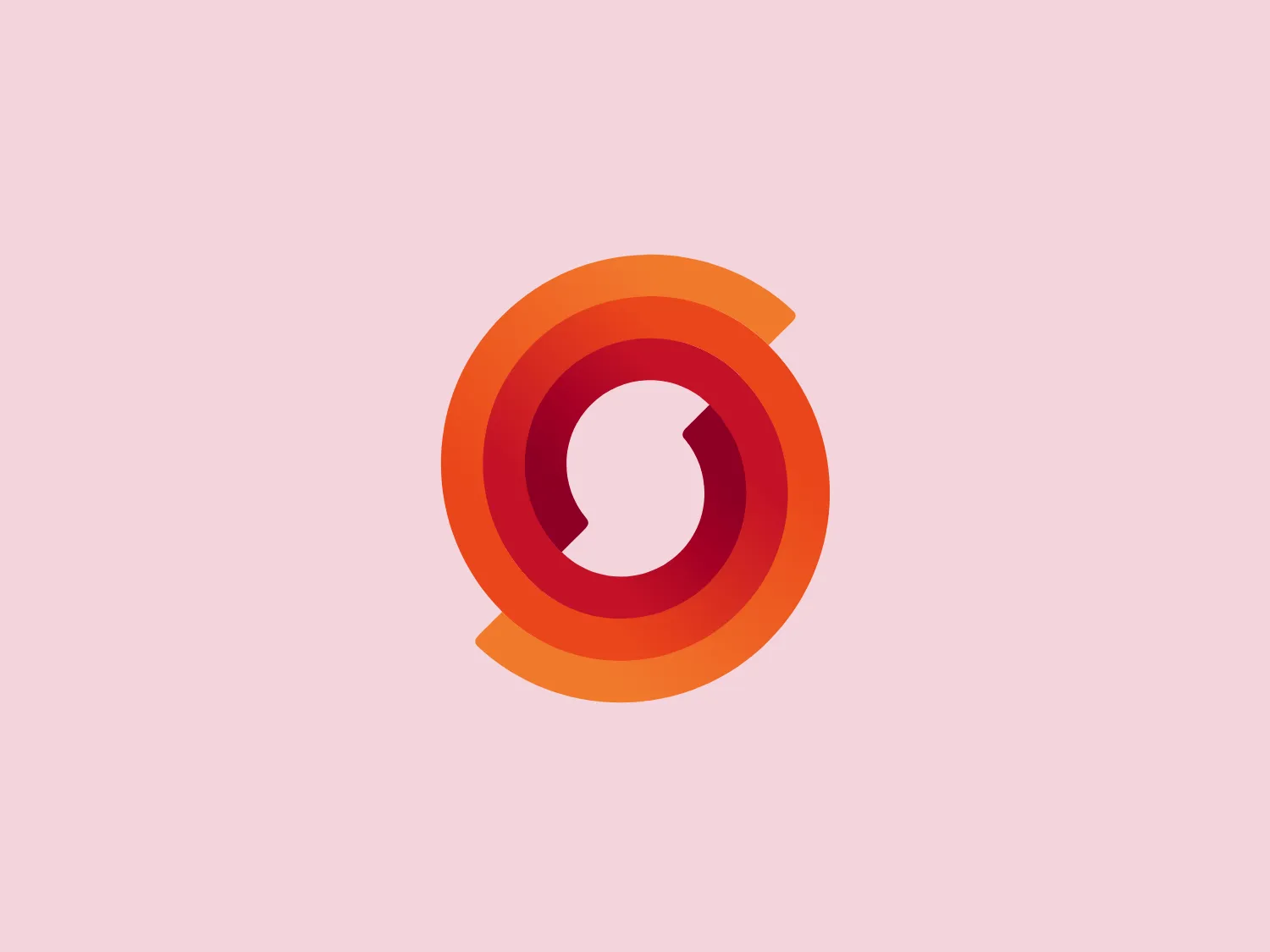The Sunny Recruitment logo is a dynamic, modern design with vibrant shades of orange and red, showcasing concentric shapes that create a sense of motion and transformation. The central element resembles a letter or symbol enclosed within a round shape with a cut-out part, while smooth edges contribute to the fluidity of the design.