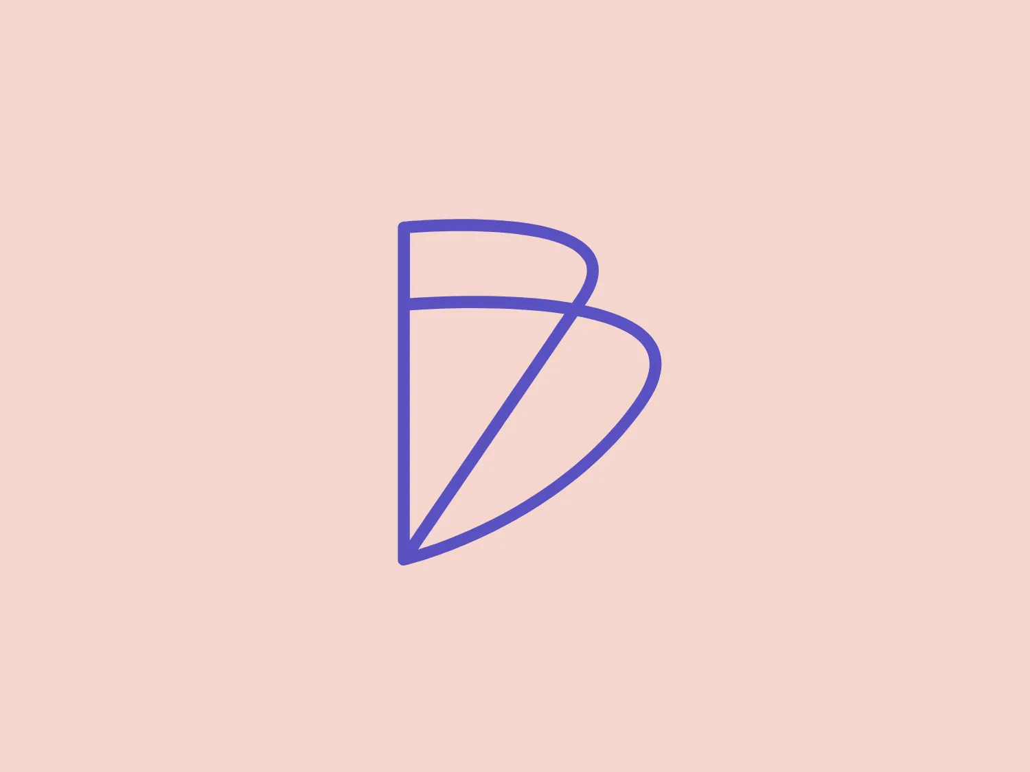 The Bancoldex logo features a stylized, abstract shape that appears to represent a dynamic, geometric form reminiscent of a shield or a leaf. It is composed of three curved bands that converge to a point on the left side, while the right side has a straight edge, giving it an angular appearance. The bands within the shape create the illusion of overlapping elements, adding dimension to the design. The color of the logo is a soft purple, which gives it a modern and clean look. The lines are thin and uniform, contributing to the logo's sleek and minimalist aesthetic.