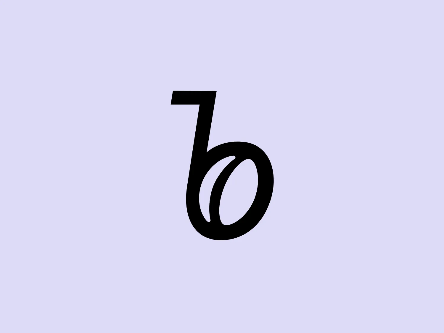 The image displays a minimalist and modern logo featuring a stylized lowercase letter "b" that integrates seamlessly with what appears to be a lowercase "o," forming a continuous and harmonious shape. The design is bold and uses solid black color, which gives it a strong contrast and visibility. It has a fluid and organic quality, with the "b" extending to cradle the "o," suggesting connectivity and movement. The round forms and the smooth, curved line that links them give the Blaser Trading logo a soft and approachable feel.