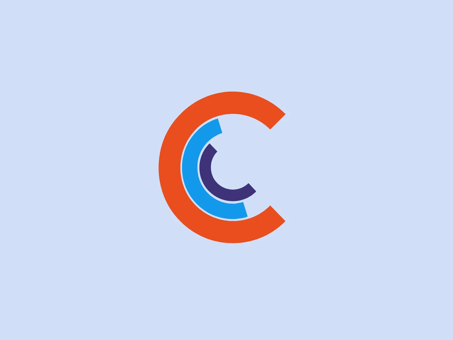 The logo for Ciklum showcases a stylized letter "C" made up of three distinct semi-circular arcs that intertwine to create a dynamic and modern design. The outermost arc is a vibrant orange, the middle arc is a bright blue, and the innermost arc is a deep violet, which results in a striking color contrast. The shapes have a sleek, flat design with no gradients or textures, giving the logo a contemporary and digital-friendly appearance. The rounded forms convey accessibility and movement, while the open space in the center of the "C" suggests openness and innovation.