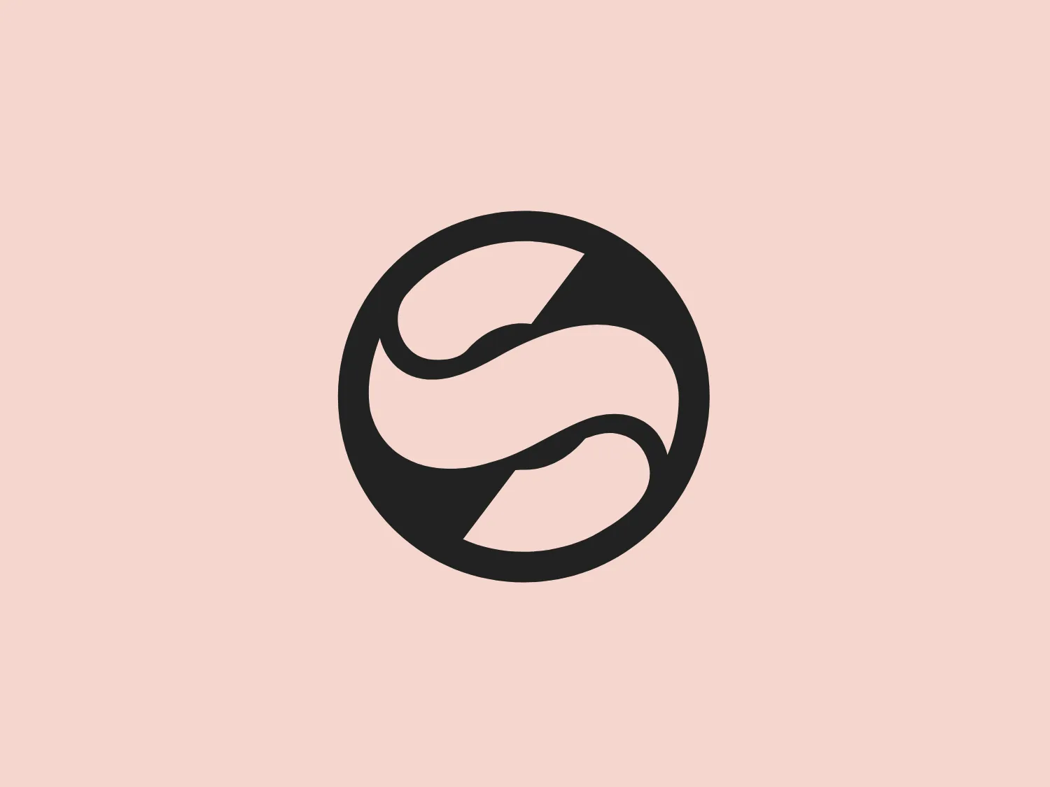 The logo for Senseit contains an abstract, organic-shaped design resembling a stylized letter "S" or yin-yang symbol, contained within a circular border. The main shape has flowing, curvy lines that create a sense of movement and balance, with the negative space forming a path through the shape. The logo uses a solid shade of red for both the symbol and the circle, providing a bold and energetic feel. The design is minimalistic, with no additional embellishments, which gives it a modern and clean aesthetic.