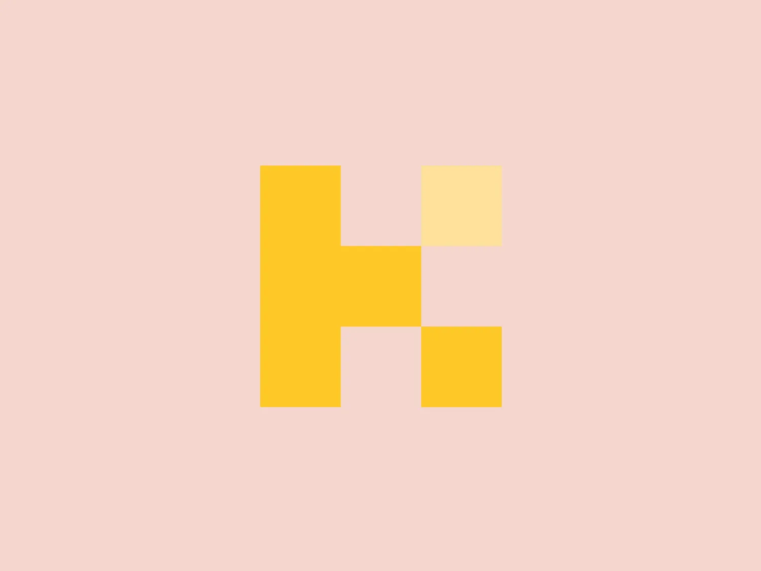 The Kulczyk Foundation logo comprises a stylized, geometric representation of the letter "H." It features four equal-sized squares arranged in a larger square pattern, with the top right square in a lighter shade, creating a three-dimensional effect. The color palette includes a vibrant yellow for the three filled squares and a muted beige for the lighter square, suggesting a friendly and modern aesthetic. The bold simplicity and playful use of negative space convey a sense of innovation and approachability.