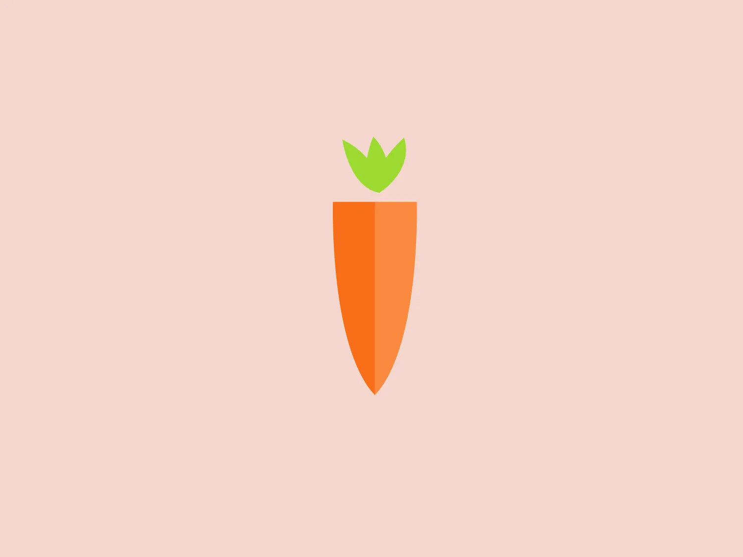 The Quitoque logo depicts a minimalist and modern stylized carrot. The design features clean lines and symmetrical, elongated orange triangle representing the carrot's body, with two contrasting green shapes at the top forming a leafy crown. The bold and easily recognizable silhouette makes it suitable for various applications, such as food-related industries or health-conscious branding.