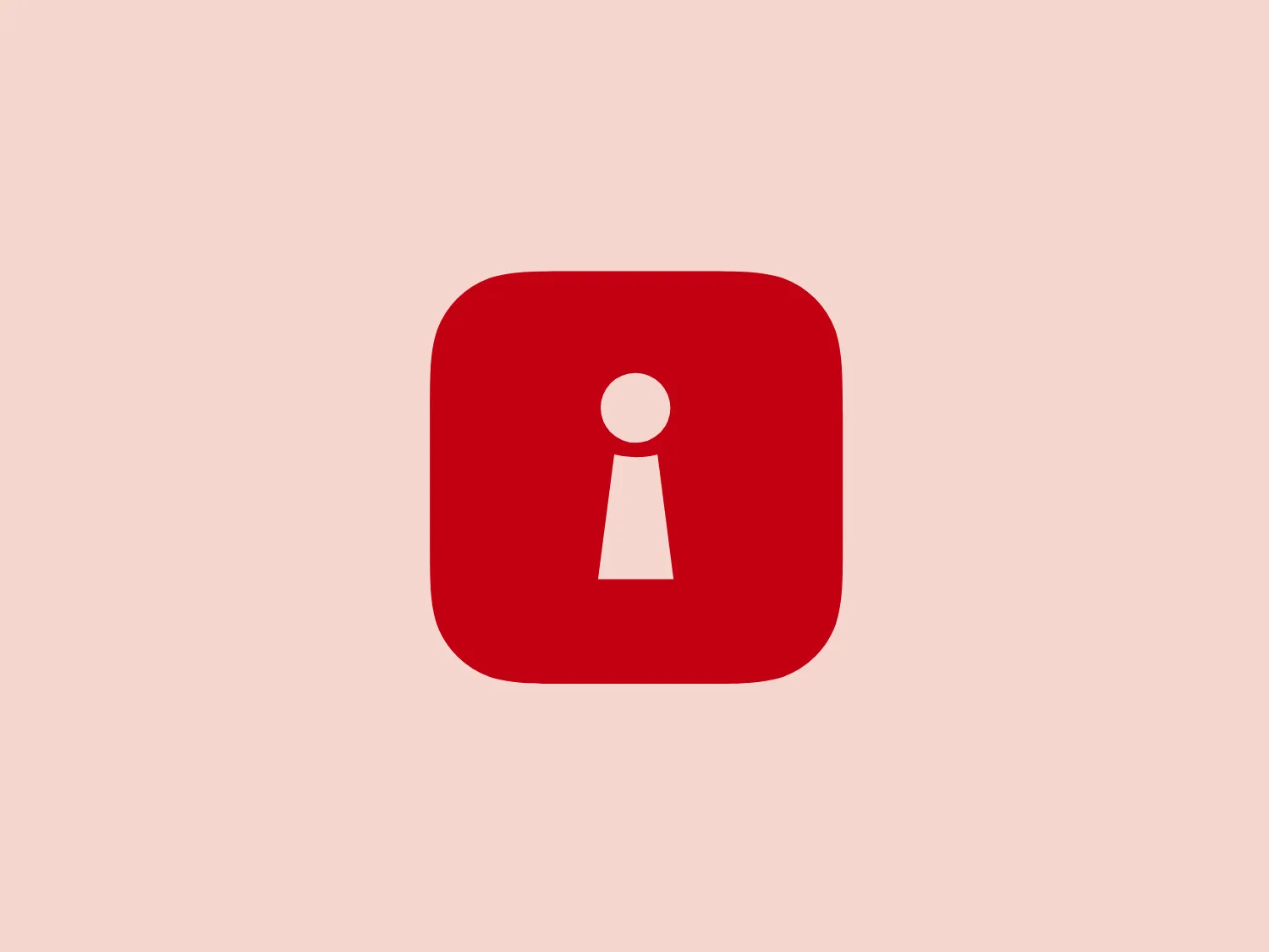 The Singpass logo features a white keyhole symbol centered within a rounded square with a bold, red background. The keyhole shape consists of a circular head with a rectangular stem, creating a simple but striking contrast against the red. The logo's design aesthetic is minimalist and modern, with the use of basic geometric shapes and a limited color palette creating a clean and highly recognizable icon. The bright red color of the square suggests energy and action, which is softened slightly by the rounded corners. It's a design that implies security or access, possibly for a technology or security company.