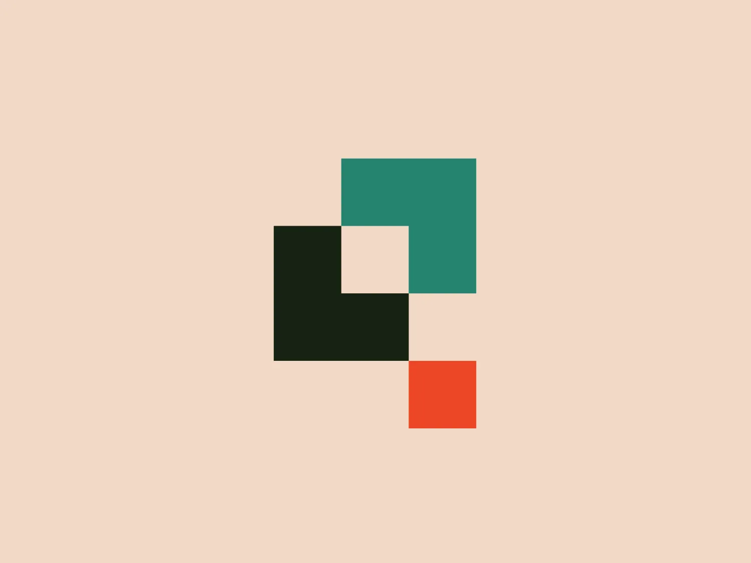 The Quickbase logo presents a minimalist and modern design composed of geometric shapes—a larger green square, a medium teal rectangle, and a smaller white square aligned to its top right, along with a small orange square positioned at the bottom right of the green square, creating a sense of balance and order. The deliberate use of the negative white space and the solid blocks of color result in a striking contrast, while the colors chosen are muted and earthy, imparting a sophisticated yet lively visual appeal.