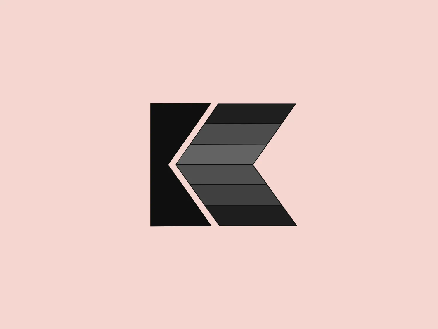 The logo for Kettler features a stylized, geometrical letter K, divided into a two-part structure. The left side of the K is solid black, while the right side is segmented into different colored stripes - red, orange, yellow, green, blue, and indigo, representing the colors of the rainbow. The design is clean and modern, with bold, block colors giving it a vibrant and dynamic appearance. The flat design with no gradients or shadows adheres to a minimalist aesthetic, making the logo versatile and visually striking.