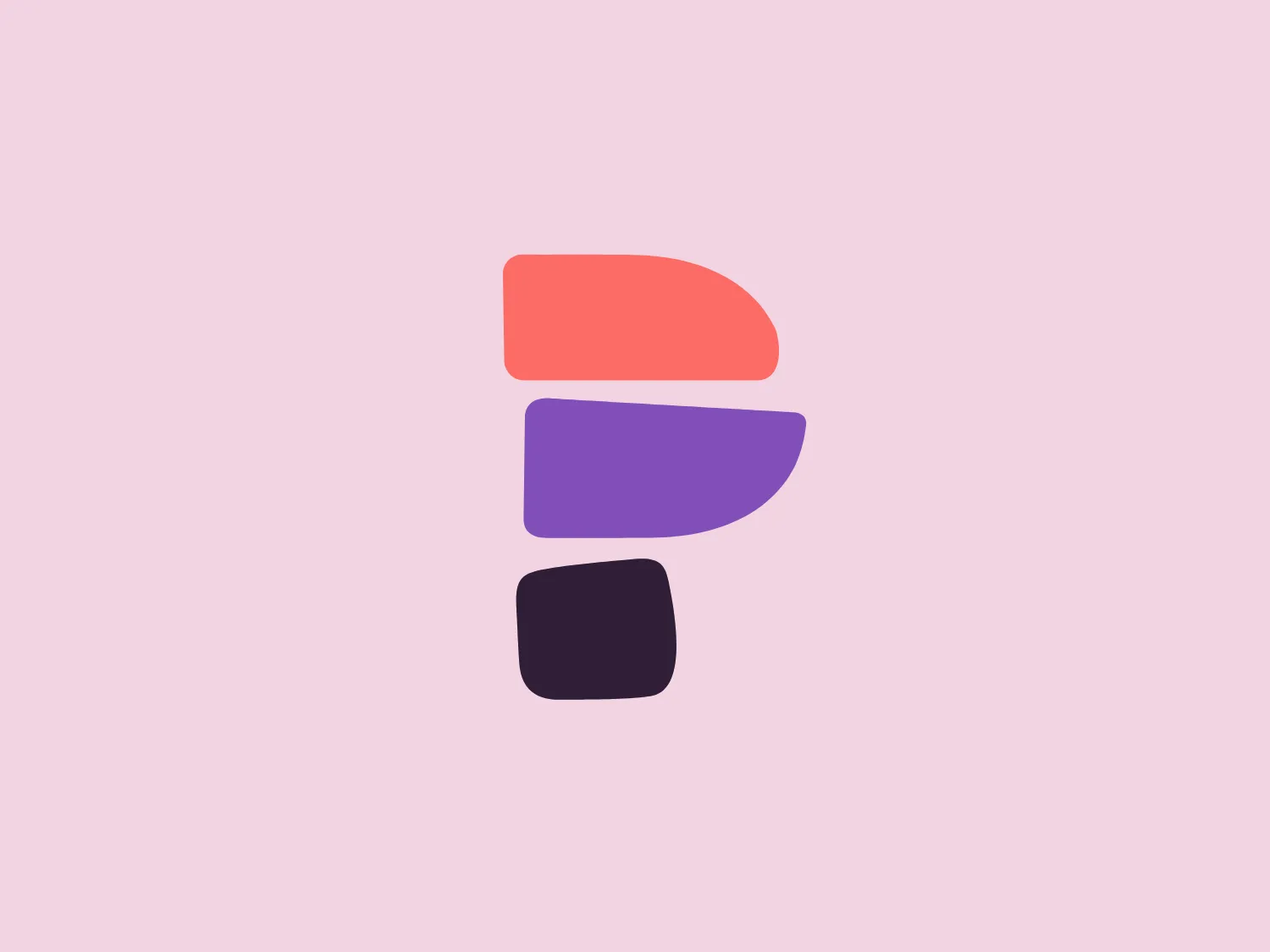 The Punakaiki Fund logo features three stacked geometric shapes, each with a distinct color and form. The top shape is a warm coral horizontal rectangle, the middle shape is a muted purple upside-down trapezoid, and the bottom is a dark eggplant near-square. This modern and minimalist design, with its soft color palette, gives the image a friendly and approachable feel. The arrangement of the shapes suggests balance and harmony, while their differences in form create a sense of dynamism.