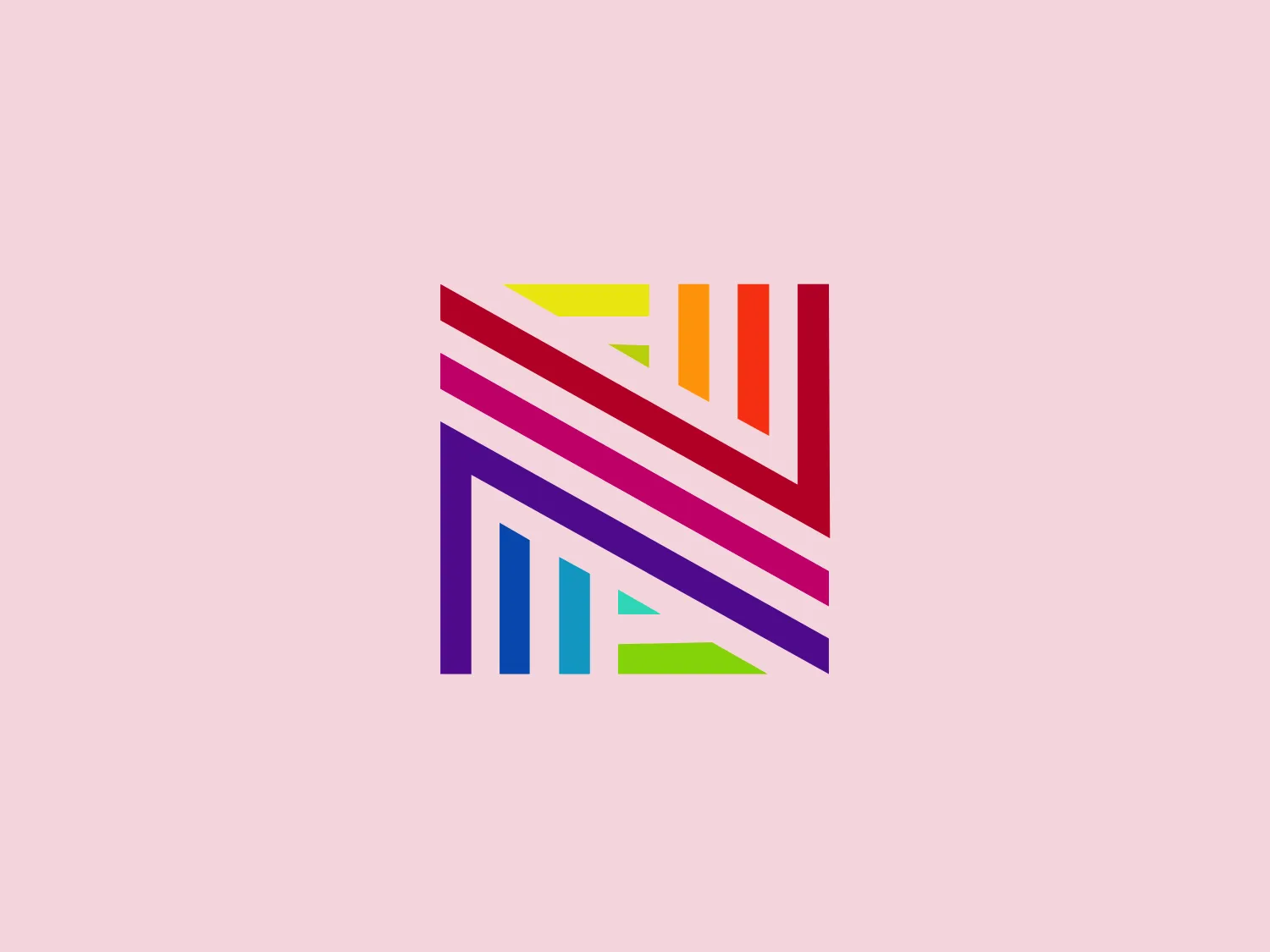 The Nazca Kitchen logo is a modern, abstract design formed by multiple colorful, parallel, and diagonal lines that create a dynamic and vibrant appearance. The lines vary in width and feature a spectrum of colors, including red, yellow, green, blue, indigo, and violet, similar to the hues found in a rainbow. This gives the logo a progressive and inclusive feel, possibly indicative of unity or diversity. The use of white space between the colored lines adds to the clean, crisp aesthetic, and makes the pattern stand out. The overall design may resemble stylized letters or a geometric pattern, leaving room for interpretation.