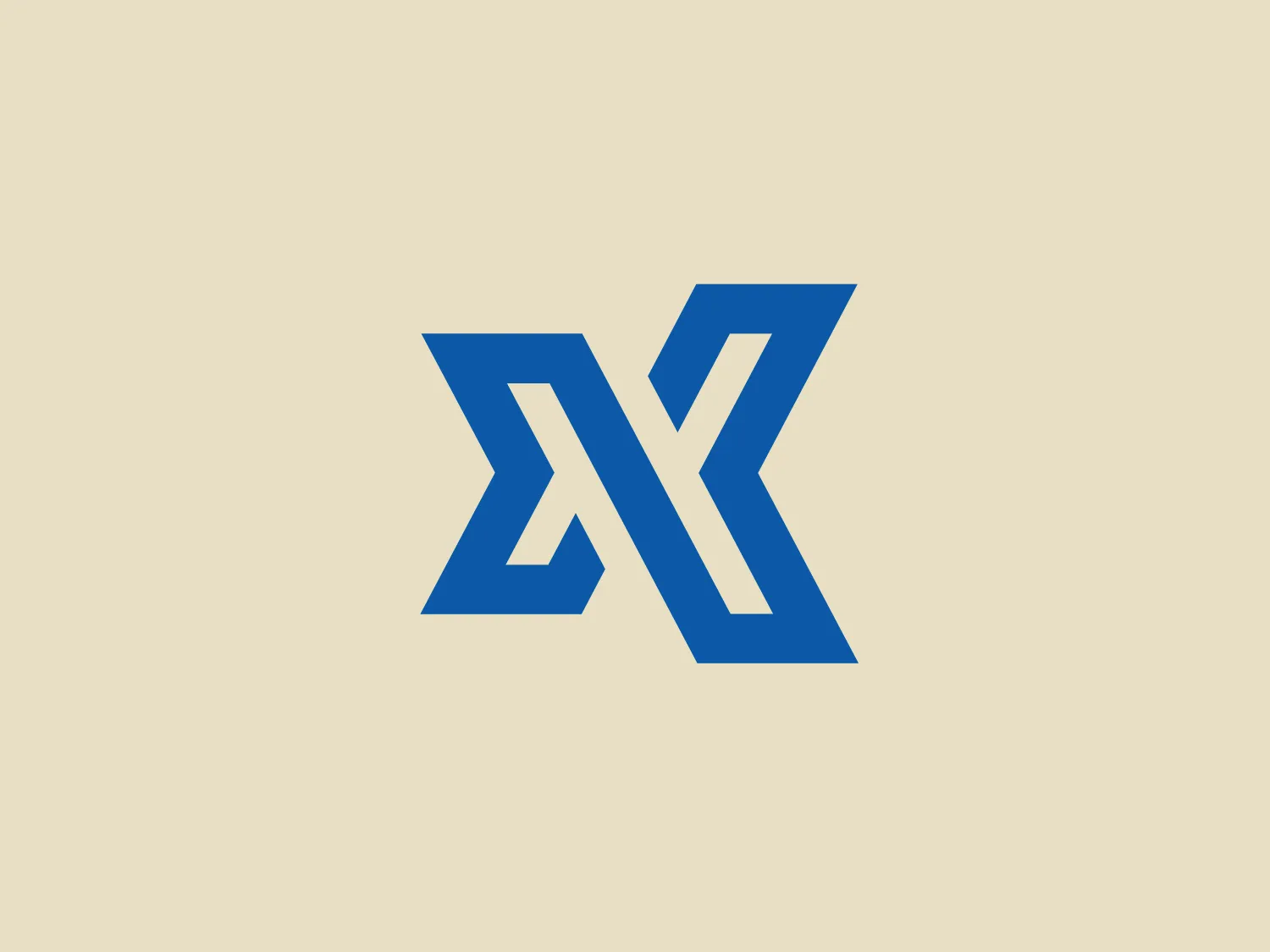 The logo for Exxact Corporation features two interlocking shapes resembling the letter 'X.' The primary color is a bold blue with a gradient, creating a three-dimensional effect. The sharp angles and straight lines convey a modern and sleek design aesthetic, while the overlapping forms create engaging negative space.