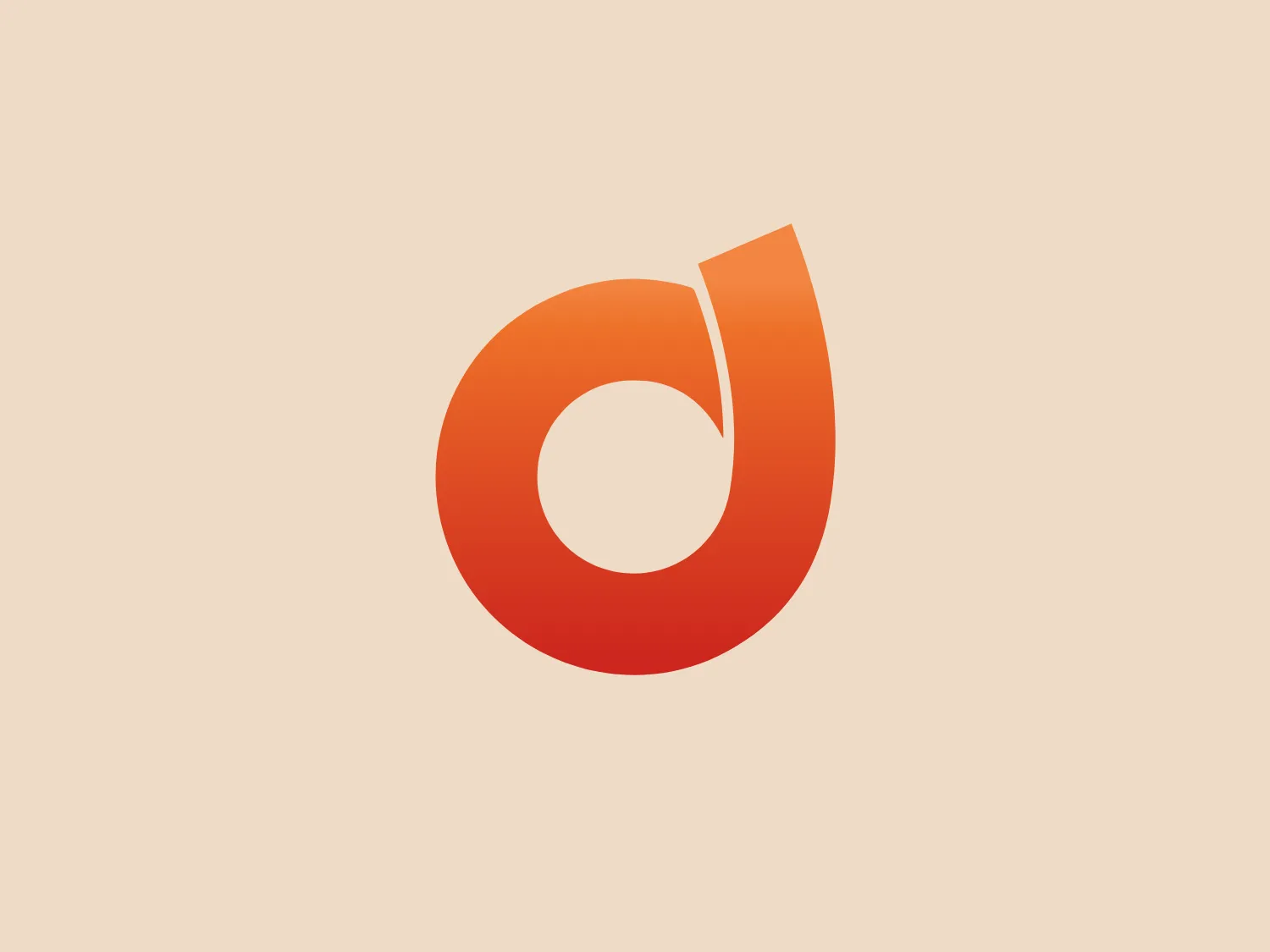 The DANAConnect logo features a stylized letter 'd' with a modern and abstract design. The bold, rounded shape of the main body suggests motion or a loop, while the color gradient transitions from deep, warm orange to a lighter shade, conveying energy, creativity, and enthusiasm within the company's branding. The small notch cut out from the upper right side gives it a dynamic and unique appearance, making it ideal for a warm orange-toned background that complements its vibrancy.