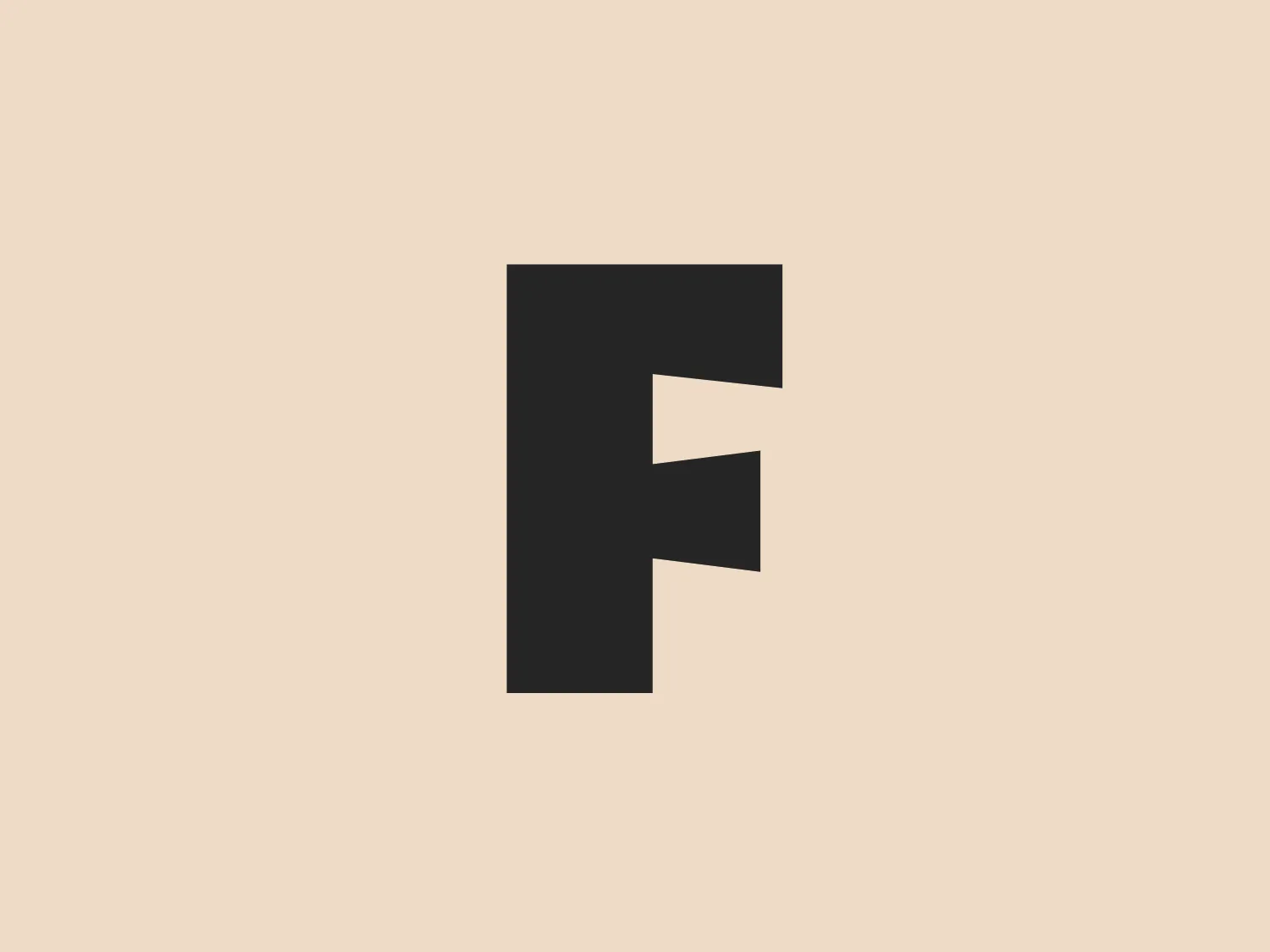 The Folger Shakespeare Library logo features a bold, uppercase letter 'F' with a right-angled notch cut out from the top right corner, creating a visual effect reminiscent of a flag or an arrow pointing to the left. This design gives a sense of motion or progress. The 'F' is presented in a vibrant, solid red color, making it stand out with a striking simplicity. The shape is modern and geometric with clean lines, suggesting a contemporary and dynamic brand identity.