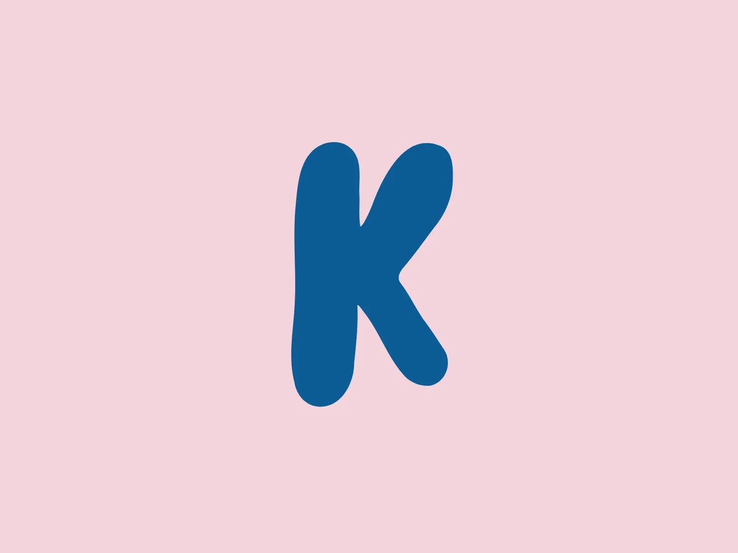 The logo showcases the letter 'K' in a sleek sans-serif font, imbued with a sense of motion and progress with a slight tilt. The solid, bright blue color exudes reliability and strength. Its minimalist, clean aesthetic with smooth curves and confident stance makes it versatile for various branding purposes. The standalone shape creates a strong visual impression for K-Menu.