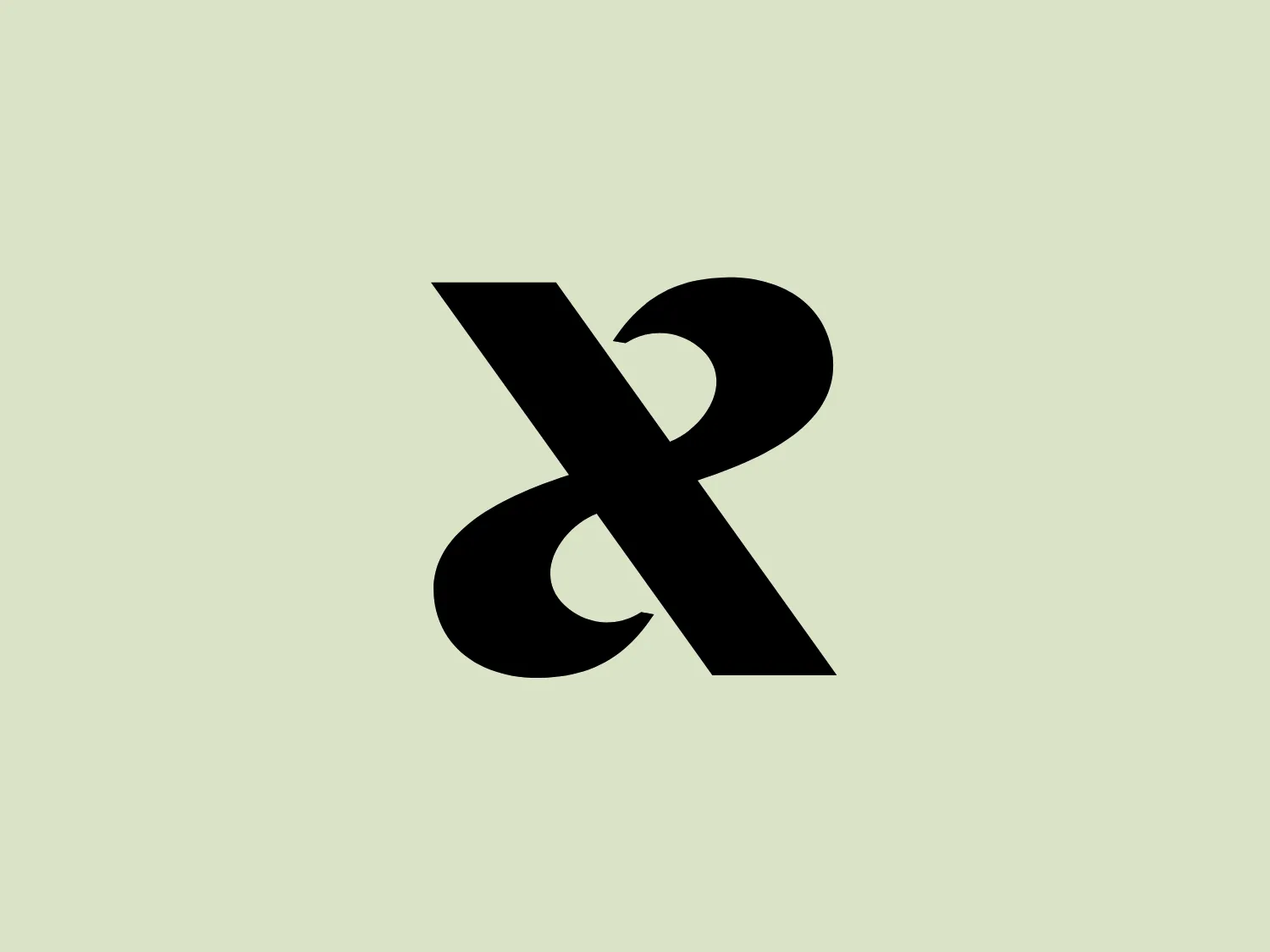 The FOLX Health logo features a stylized ampersand (&) composed of bold black geometric shapes with smooth curves and sharp angles, creating a modern and streamlined appearance. The strong contrast of solid black against a white background emphasizes the contemporary design, while the juxtaposition of curves and pointed terminations suggests a balance between softness and precision.